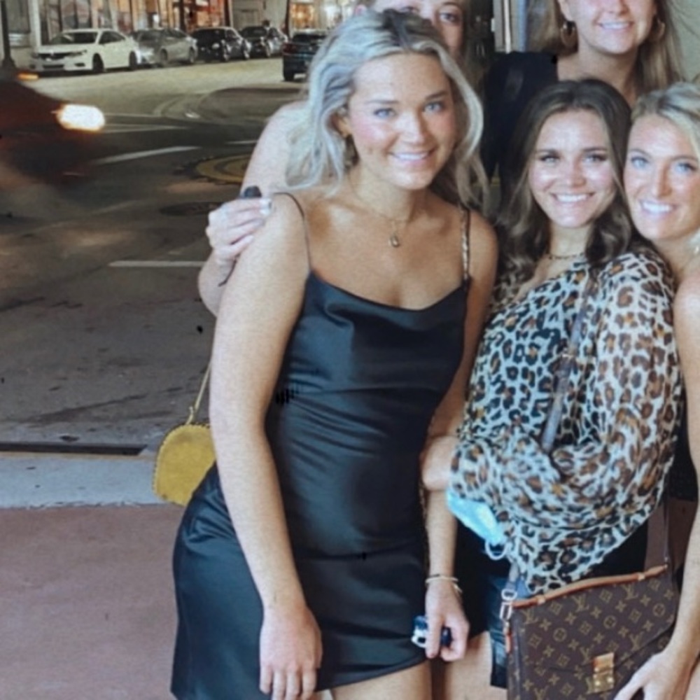 TOPSHOP Black Satin Mini Dress
